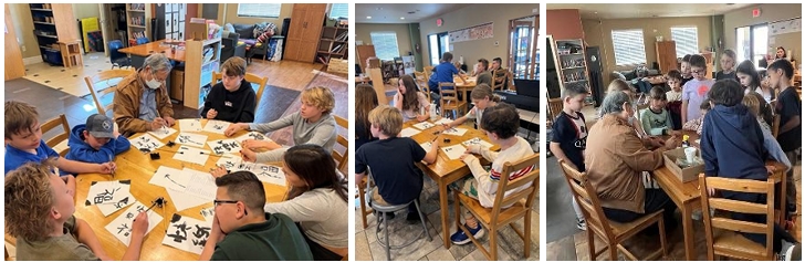 主流學校書法教學，認識正體漢字。