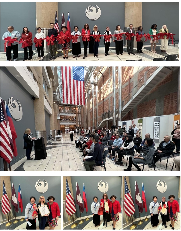 臺灣書畫展覽在鳳凰城市政府大廳展出兩週，並舉行開幕剪綵，由鳳凰城市長凱特蓋雷哥主持開幕與剪綵儀式，同時有臺灣畫家現場作畫贈送市長、副市長、議員及來賓。