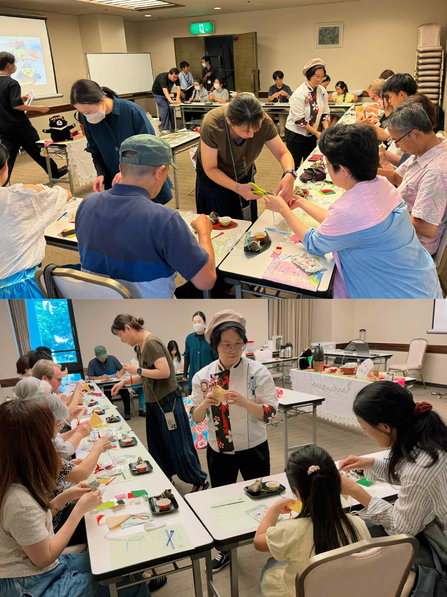 橋校師生一起指導參與來賓體驗香包製作