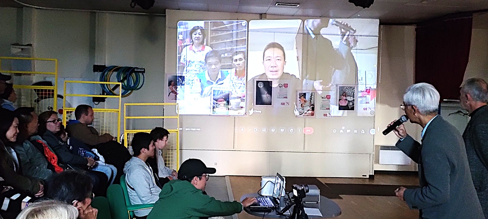 鍾易仲議員以及杏香茶莊也透過視訊連線，與大家即時交流同樂