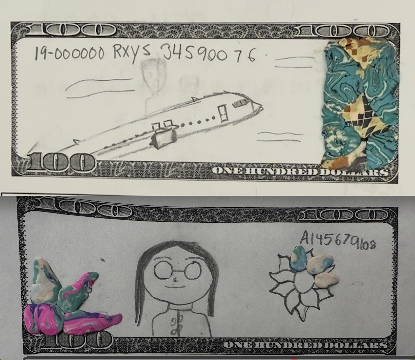 孩子們用心設計屬於自己的紙鈔。