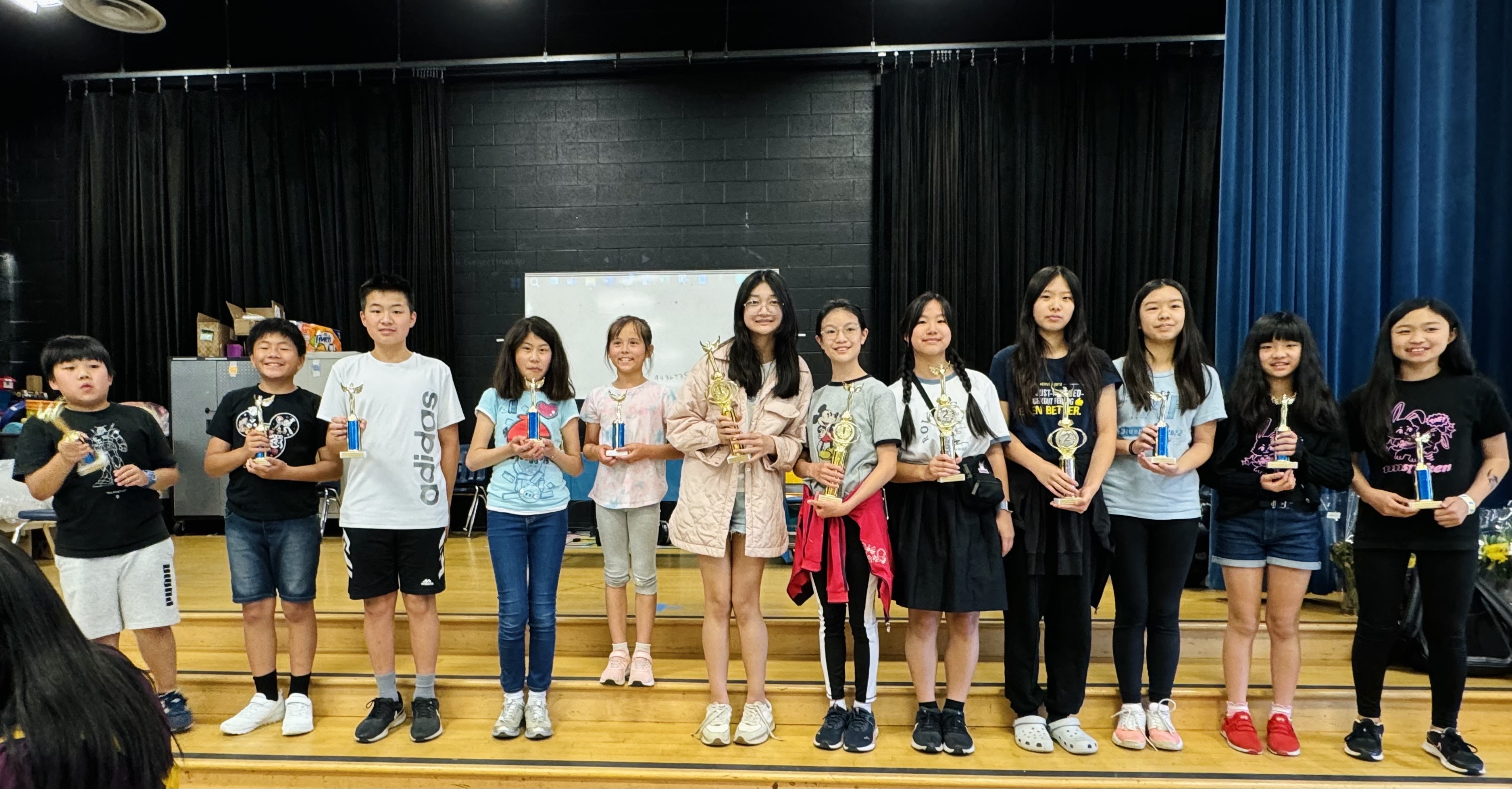 國小組中高年級以及國中組說故事比賽選手合照