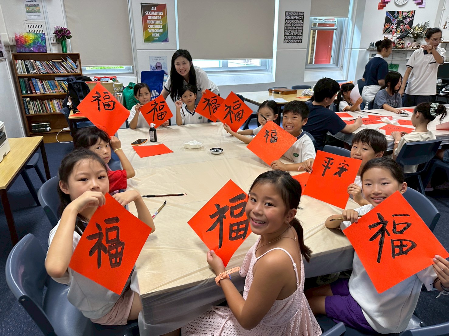 澳洲雪梨慈濟人文學校舉辦國畫及書法體驗