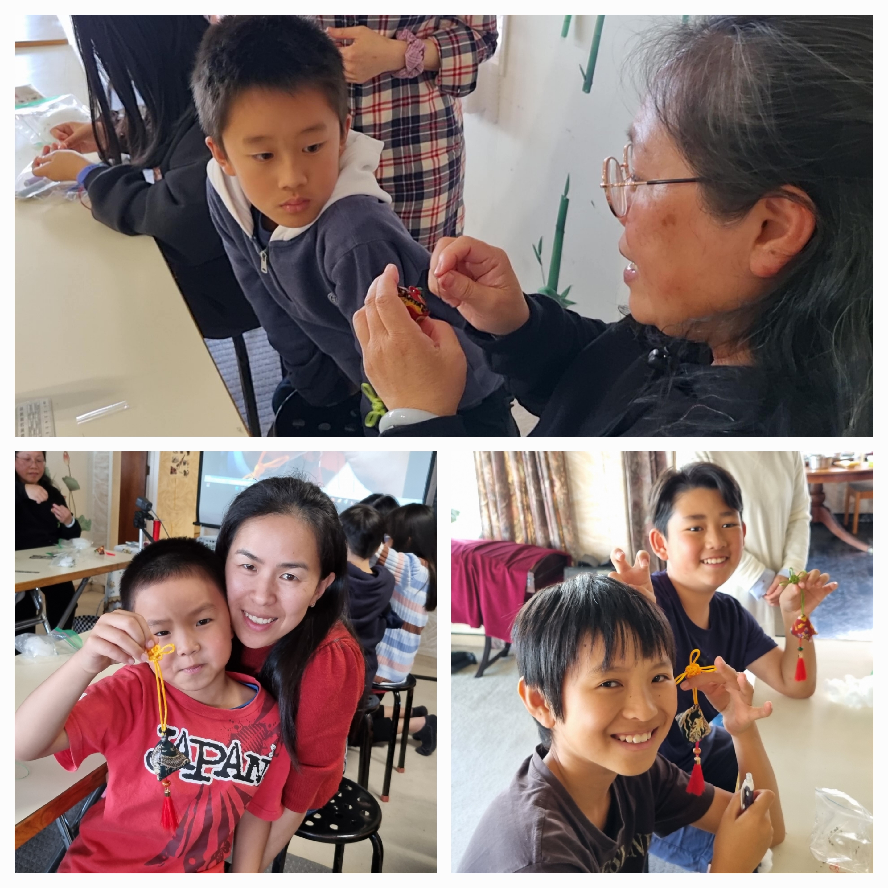 講師耐心指導，學員細心製作，香包成品精美紛呈