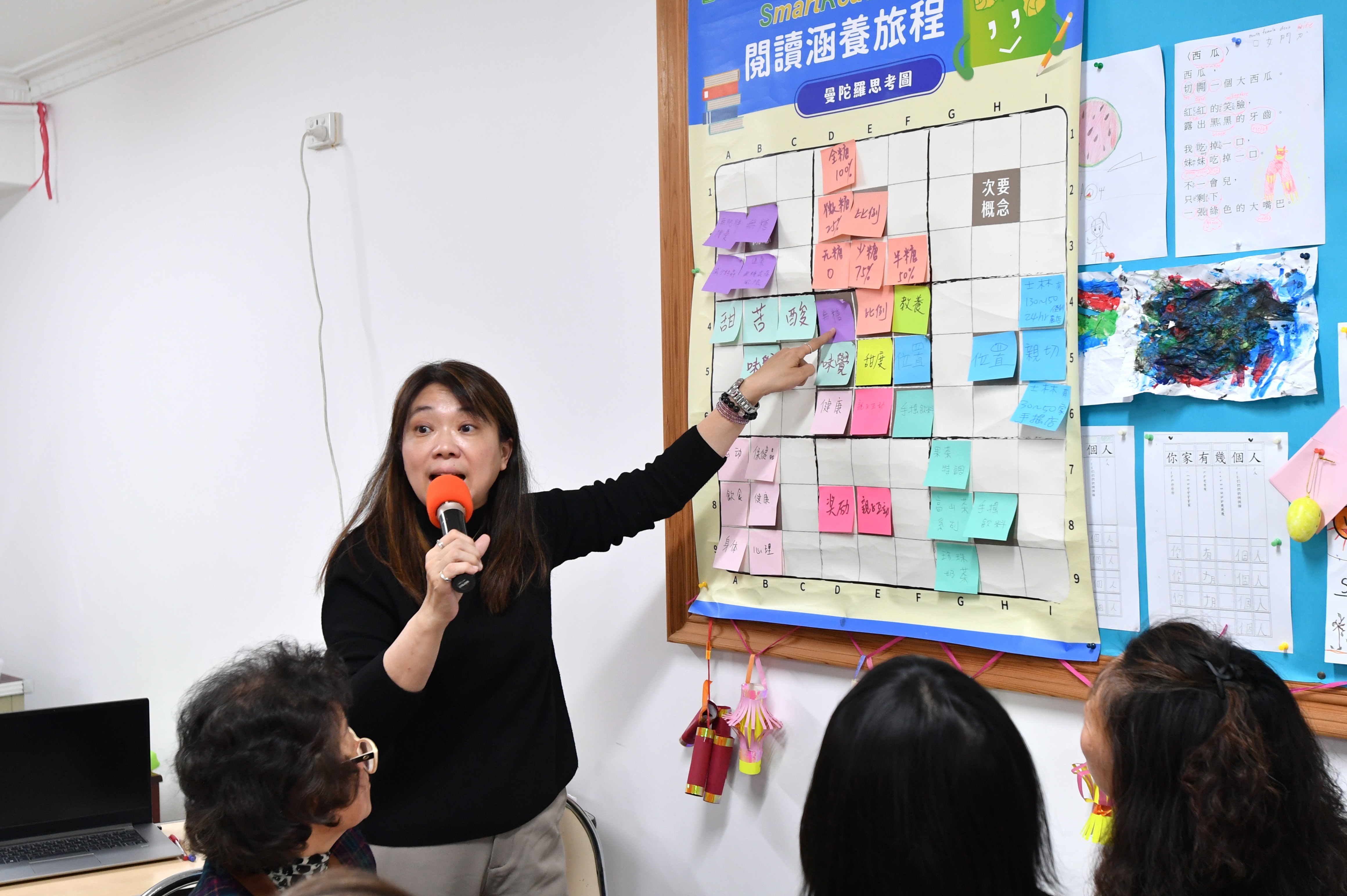洪嘉馡老師講解「曼陀羅思考圖」在教學中的運用