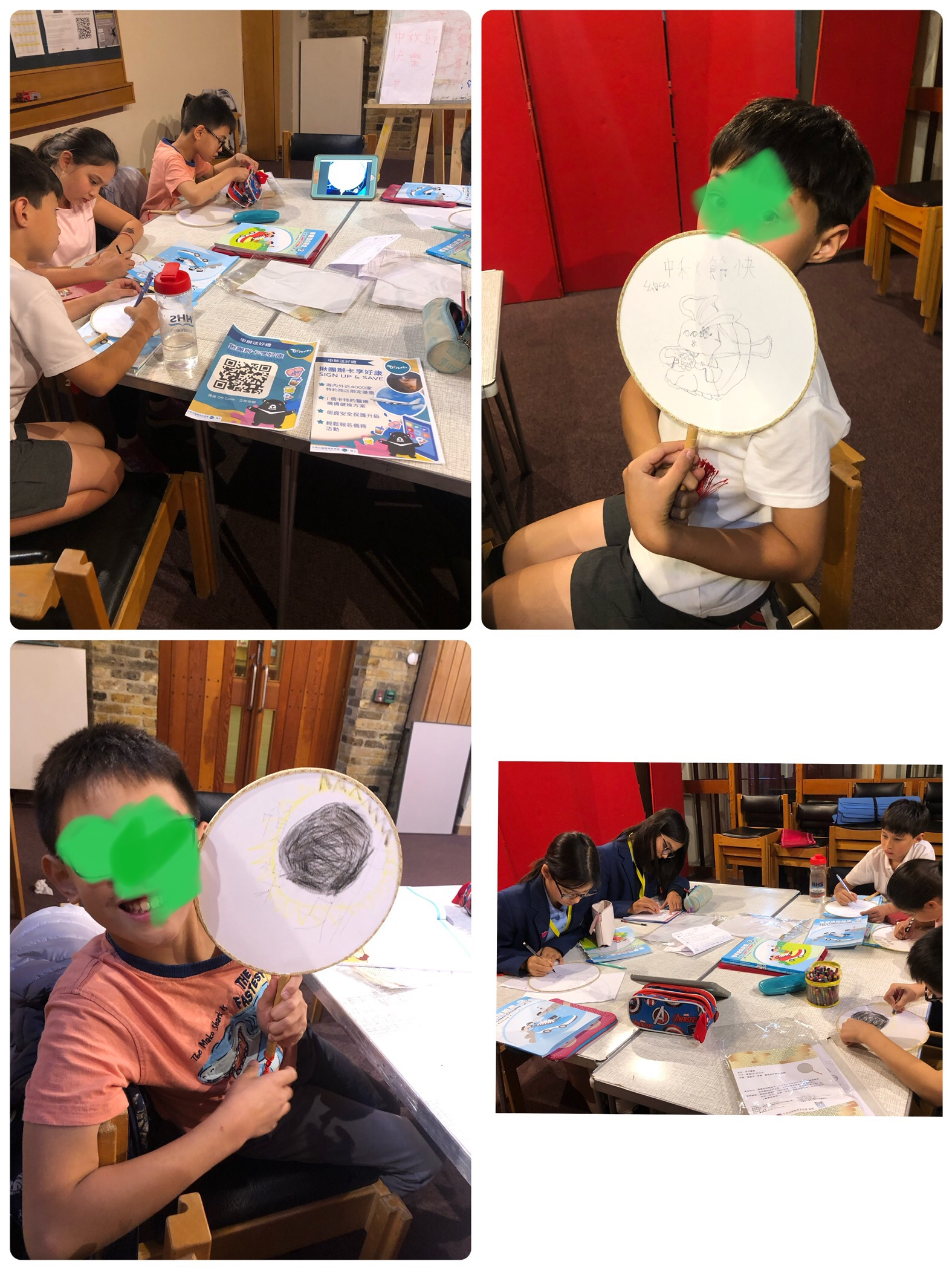 學生們在中秋節這天度過了一個愉快且充實的日子。他們不僅一起製作了精美的傳統扇子，還參加了富有趣味的故事比賽。