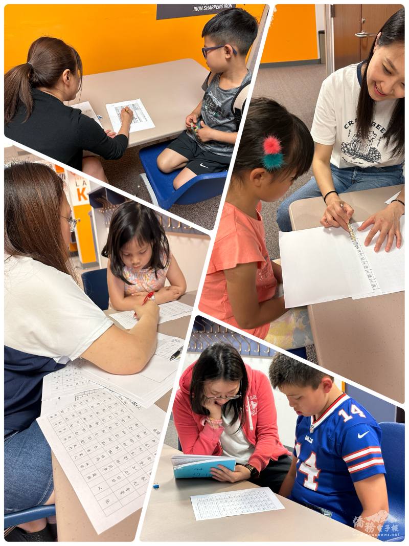 學生們進行認字檢定