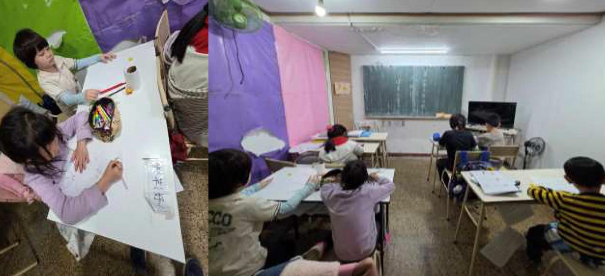 學生作畫中