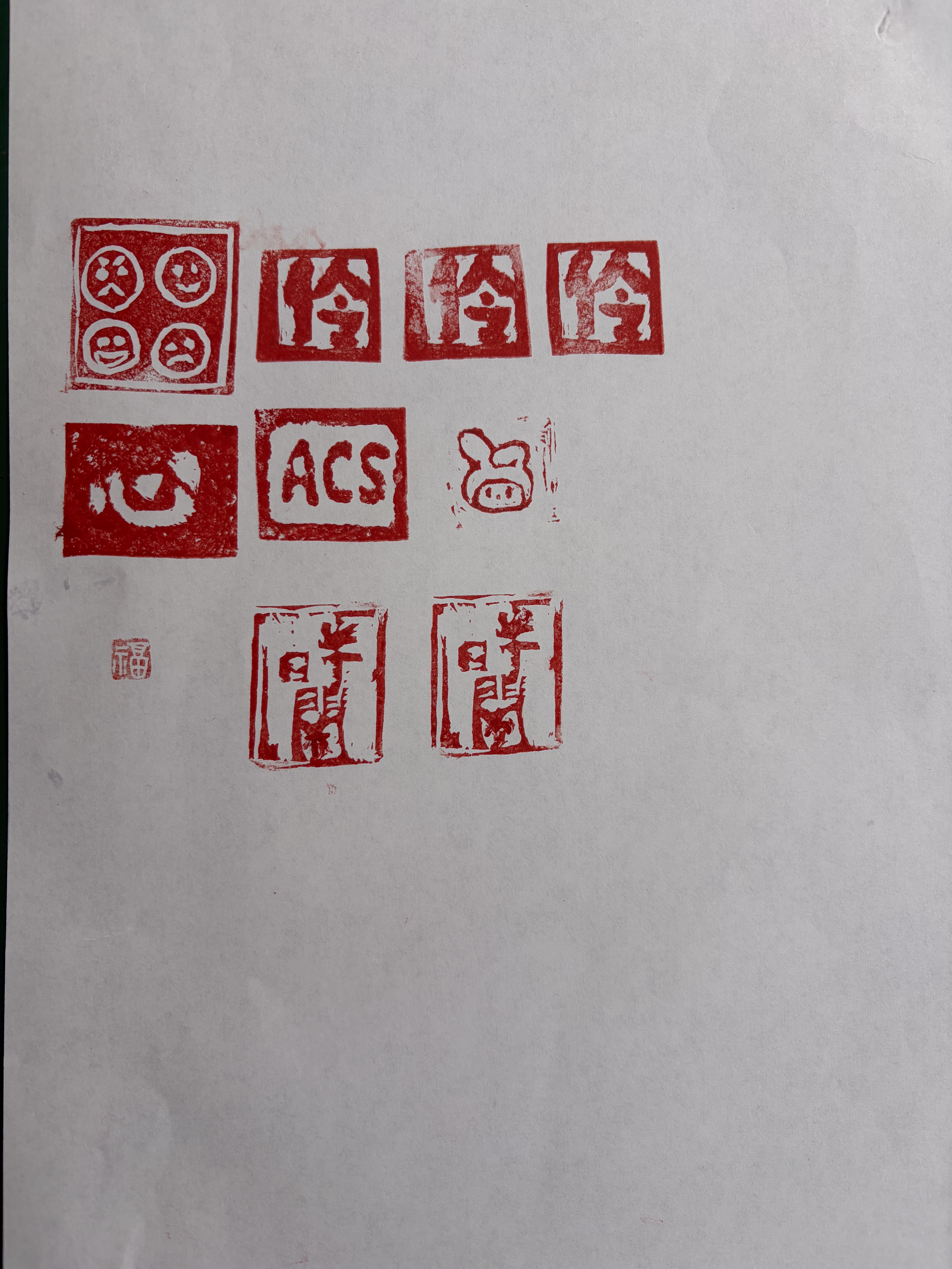 老師們現場製作的印章各有特色