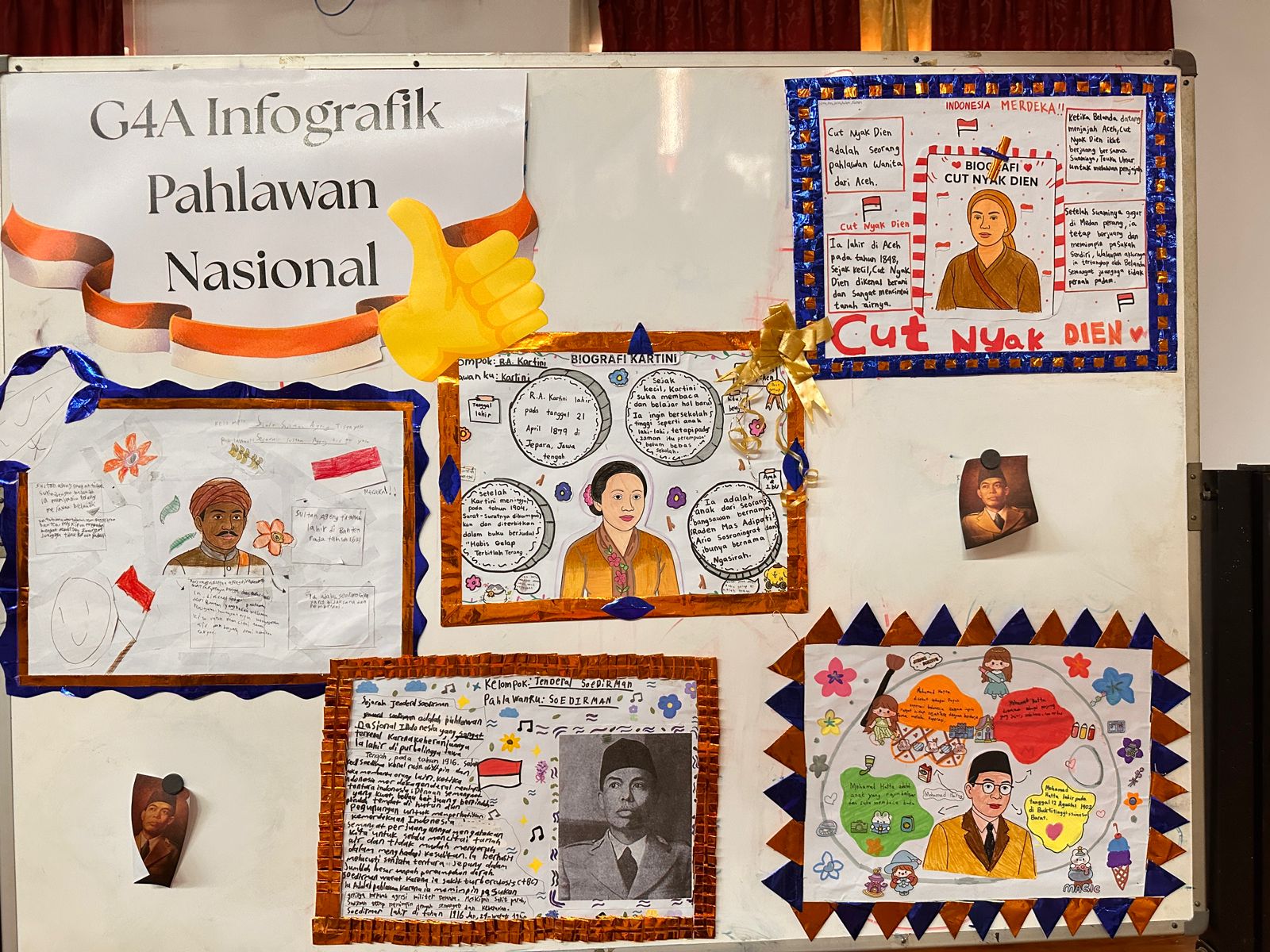 照片四  四五年級同學製作國家英雄海報