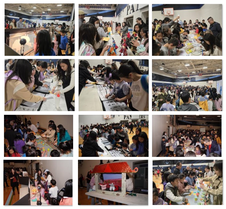 與會來賓和學生體驗民俗文化, 熱鬧情景