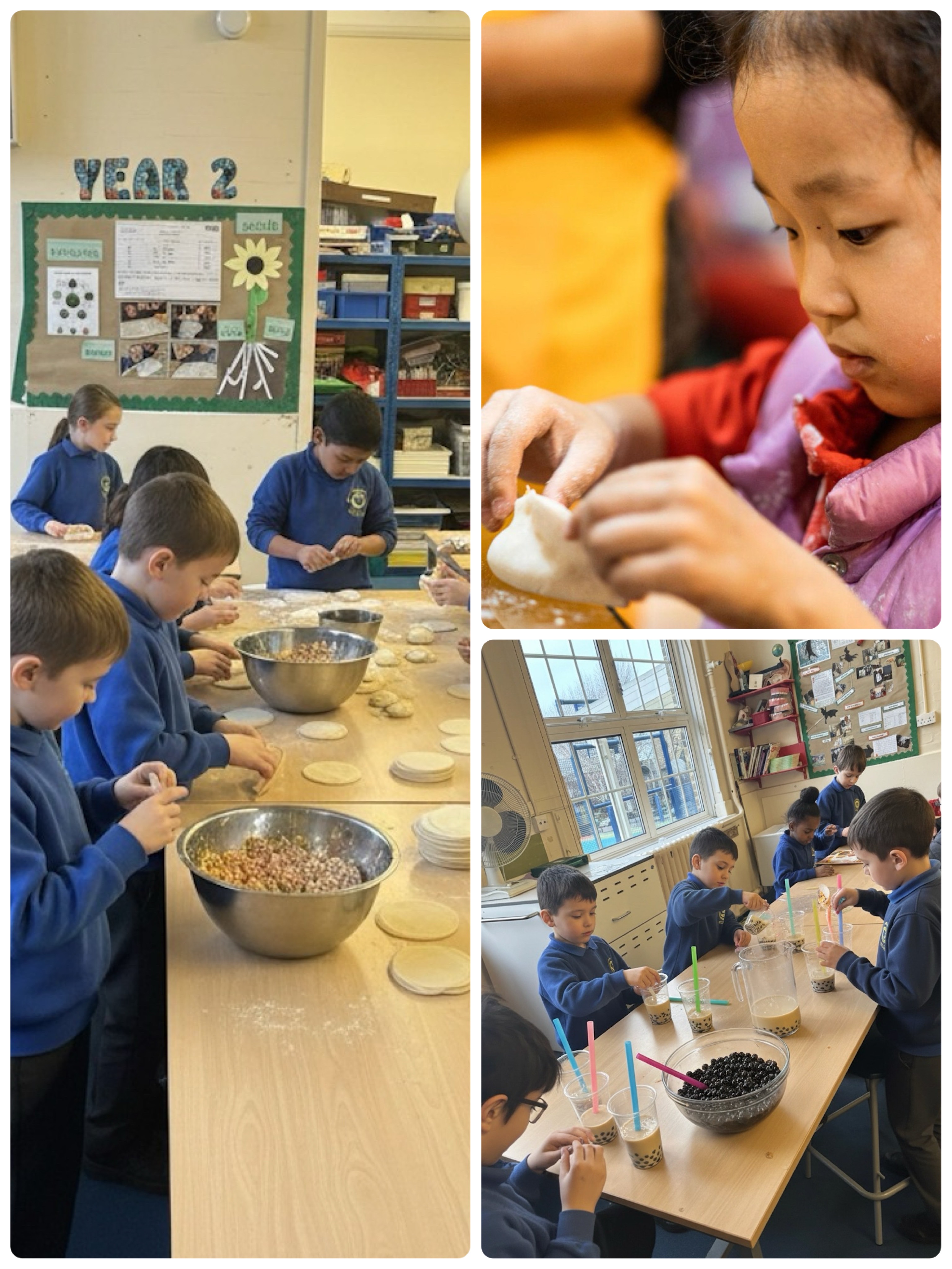 學員透過親手包水餃與調製珍珠奶茶，在動手做的過程中深度體驗中華飲食文化，增進對傳統習俗的認識與興趣。