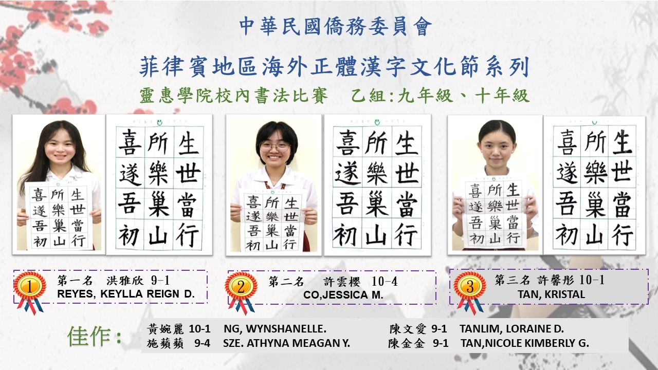 乙組:九年級、十年級 - 得獎名單和得獎作品