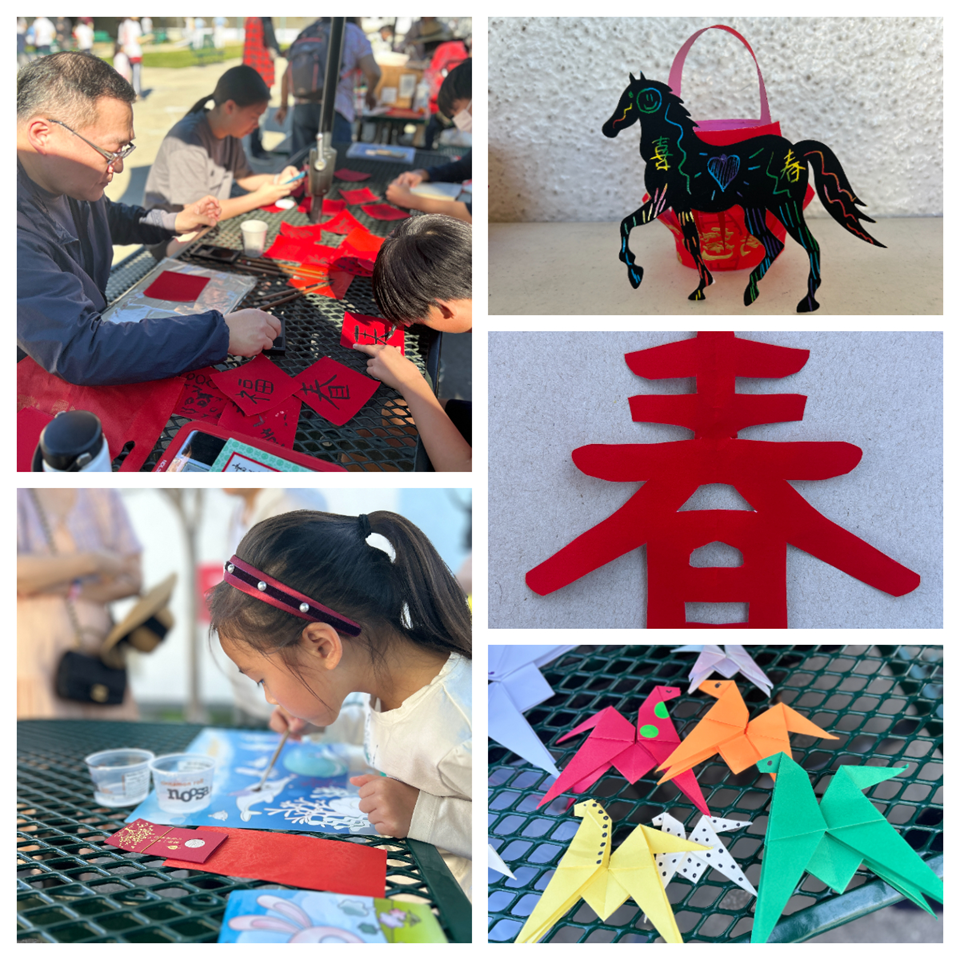 一筆一畫寫下新春祝福，學生親手體驗揮春與剪紙的魅力。